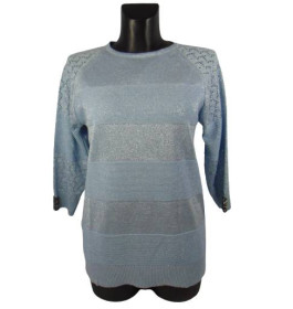 Кофти Кофты ^/--/^ Джемпер с люрексом Rosalie 4080 44-48 голубой ^_^^^ Джемпер з люрексом Rosalie 4080 44-48 блакитний - фото фото фото