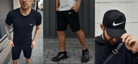 Шорти Шорты ^/--/^ Комплект Nike футболка черная + шорты + кепка Nike черная с сеткой (белое лого) ^_^^^ Комплект Nike футболка чорна + шорти + кепка Nike чорна з сіткою (біле лого) - фото фото фото