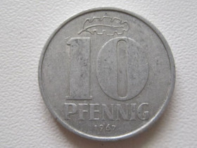 НДР, ФРН ГДР, ФРГ ^/--/^ Германия - ГДР 10 пфеннигов 1967 года 28085 ^_^^^ Німеччина - НДР 10 пфенігів 1967 року 28085 - фото фото фото