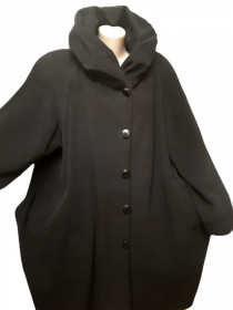 Пальто Пальто ^/--/^ L-9 /--/ XL Пальто Alberto Fabiani, редкое черное расклешенное женское шерстяное пальто с рукавом реглан ^_^^^ L-9 /--/ XL Пальто Alberto Fabiani, рідкісне чорне розклешене жіноче вовняне пальто з рукавом реглан - фото фото фото