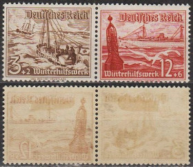Третій Рейх (-) Третий Рейх (-) ^/--/^ 1937 - Рейх - Зимова допомога - Кораблі - W 131 Mi.651 656 * ^_^^^ 1937 — Рейх — Зимняя помощь — Корабли — W 131 Mi.651 656* - фото фото фото