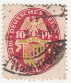 Веймарська республіка Веймарская республика ^/--/^ Германия  ( Рейх) 1926 г. №  396 гашеная ^_^^^ Німеччина (Рейх) 1926 р. No 396 гашена - фото фото фото