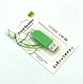 Інше Другое ^/--/^ Картридер CR-004 USB + OTG SD + Micro SD Green - фото фото фото