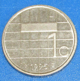Нідерланди Нидерланды ^/--/^ Монета 1 гульден 1995 года, Нидерланды ^_^^^ Монета 1 гульден 1995 року, Нідерланди - фото фото фото