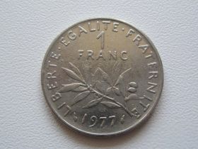 Франція Франция ^/--/^ Франция 1 франк 1977 года 24369 ^_^^^ Франція 1 франк 1977 24369 - фото фото фото