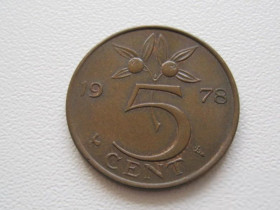 Нідерланди Нидерланды ^/--/^ Нидерланды 5 центов 1978 года 23223 ^_^^^ Нідерланди 5 центів 1978 року 23223 - фото фото фото