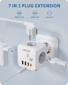 Зарядні пристрої Зарядные устройства ^/--/^ Перехідник мережевий LENCENT зі швидкою зарядкою 3 розетки 3 USB 1 Type-С 35 /--/ W 7 /--/ в /--/ 1 ^_^^^ Переходник сетевой LENCENT со быстрой зарядкой 3 розетки 3 USB 1 Type-С 35 /--/ W 7 /--/ в /--/ 1 - фото фото фото