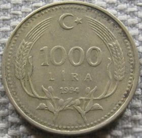 Туреччина Турция ^/--/^ Турция 1000 лир 1994 года 12944 ^_^^^ Туреччина 1000 лір 1994 року 12944 - фото фото фото