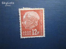 Інше Другое ^/--/^ Марка Германия Саар Саарленд 1957 стандарт президент Теодор Хойс 12 фр гаш ^_^^^ Марка Німеччина Саар Саарленд 1957 стандарт президент Теодор Хойс 12 фр гаш - фото фото фото