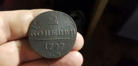 - (Павло I) - (Павел I) ^/--/^ 2 КОПЕЙКИ 1797  К М. ^_^^^ 2 Копійки 1797 К М. - фото фото фото