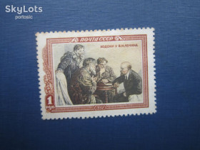 СРСР - СССР - ^/--/^ Марка СССР 1952  живопись Ленин ходоки 1 руб не гаш без клея ^_^^^ Марка СРСР 1952 живопис Ленін ходоки 1 руб не гаш без клею - фото фото фото