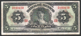 Мексика Мексика ^/--/^ Мексика  (1963) 5 песо. P-60 /--/ h ^_^^^ Мексика (1963) 5 песо. P-60 /--/ h - фото фото фото