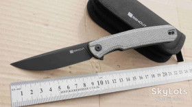 Ножі, мультітули Ножи, мультитулы ^/--/^ Sencut Scitus S /--/ 21042-3, D /--/ 2 Blackwash, Micarta Gray, Caged Ceramic Ball Bearing, Flipper, Outdoor, EDC, Liner Lock - фото фото фото
