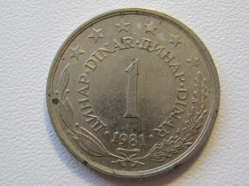 Югославія Югославия ^/--/^ Югославия 1 динар 1981 года #34830 ^_^^^ Югославія 1 динар 1981 року #34830 - фото фото фото