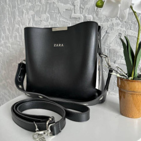 Сумки Сумки ^/--/^ Жіноча сумочка в стилі Zara через плече, сумочка Зара чорна, високоякіна екошкіра ^_^^^ Женская сумочка в стиле Zara через плечо, сумочка Зара черная, высококакина экошкира - фото фото фото