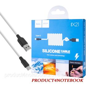 Кабелі Кабели ^/--/^ Кабель HOCO X /--/ 21 USB to Type-C 3 /--/ A, 1 /--/ m, silicone, TPE connectors, Black+White (6957531071402) - фото фото фото