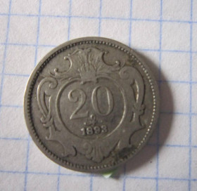 Австро-Угорщина Австро-Венгрия ^/--/^ 20 гелерів 1983 р. ^_^^^ 20 гелеров 1983 г. - фото фото фото