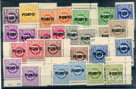 Австрія Австрия ^/--/^ Комплект Freimarken, Австрія 1946. Надрук PORTO, різновиди. ^_^^^ Комплект Freimarken, Австрия 1946. Напечатка PORTO, разновидности. - фото фото фото