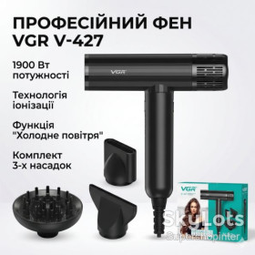 Фени Фены ^/--/^ Фен VGR V-427: 1900 Вт, 3 насадки для идеальной укладки / Фен с диффузором / Профессиональный фен с насадками ^_^^^ Фен VGR V-427: 1900 Вт, 3 насадки для ідеального укладання / Фен з дифузором / Професійний фен з насадками - фото фото фото