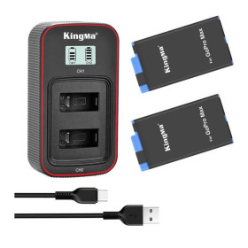 Акумулятори Аккумуляторы ^/--/^ 3-Pack KingMa GoPro SPCC /--/ 1 /--/ B для Max Max 360 (2 АКБ KingMa SPCC /--/ 1 /--/ B и 1 ЗУ на две батареи) ^_^^^ 3-Pack KingMa GoPro SPCC /--/ 1 /--/ B для Max Max 360 (2 АКБ KingMa SPCC /--/ 1 /--/ B і 1 ЗУ на дві батареї) - фото фото фото