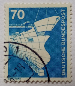 НДР, ФРН ГДР, ФРГ ^/--/^ Германия 1975 Стандарт, судостроение, гашеная ^_^^^ Німеччина 1975 Стандарт, суднобудування, гашена - фото фото фото
