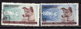 Освоєння космосу Освоение космоса ^/--/^ Румыния. Космос. Лайка  (серия) 1957 г. ^_^^^ Румунія. Лайка. 1957 р. - фото фото фото