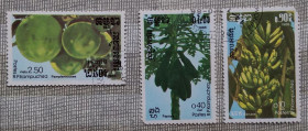 Флора Флора ^/--/^ Камбоджа 1986 г - фрукты, 4 шт  (см.фото) ^_^^^ Камбоджа 1986 р - фрукти, 4 шт (див.фото) - фото фото фото