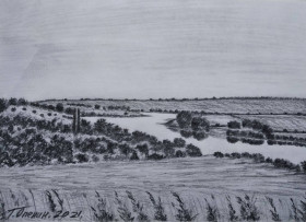 Картини, Гравюри, Живопис та Графіка Картины, Гравюры, Живопись и Графика ^/--/^ Река Южный Буг летом. графика 20*15 см. ^_^^^ Річка Південний Буг влітку. графіка 20*15 см. - фото фото фото