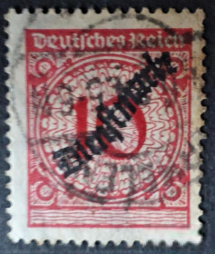 НДР, ФРН ГДР, ФРГ ^/--/^ Германия империя Марки госслужб 1874 - 1942 г. № 101 гашеная ^_^^^ Німеччина імперія Марки держслужб 1874 - 1942 р. No 101 гашена - фото фото фото