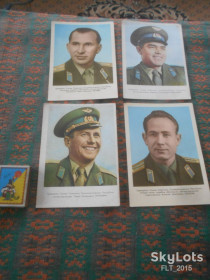 СРСР СССР ^/--/^ Советские космонавты - 4 шт.  1962/65 гг. ^_^^^ Радянські космонавти - 4 шт. 1962/65 рр. - фото фото фото