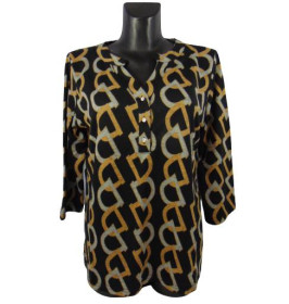 Кофти Кофты ^/--/^ Женская кофта Rbossi 1206 2 /--/ XL-3 /--/ XL черная с коричневым ^_^^^ Жіноча кофта Rbossi 1206 2 /--/ XL-3 /--/ XL чорна з коричневим - фото фото фото