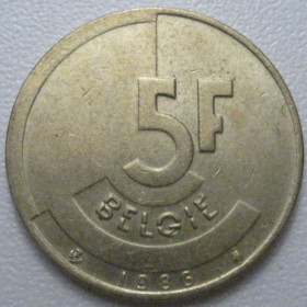 Бельгія Бельгия ^/--/^ Бельгія 5 франків 1986 року Belgie 42888 ^_^^^ Бельгия 5 франков 1986 года Belgie 42888 - фото фото фото