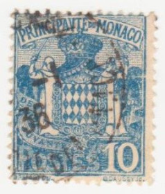 Малі Держави Європи Малые Государства Европы ^/--/^ Монако 1924  г. № 77 гашеная ^_^^^ Монако 1924 р. No 77 гашена - фото фото фото