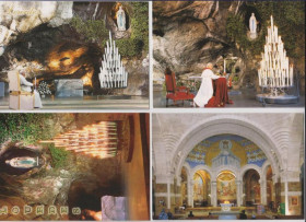 Іноземні Иностранные ^/--/^ Lourdes - ЛУРД  ФРАНЦИЯ - грот Масабьель  папа Римский ИОГАНН ПАВЕЛ II  ИТАЛИЯ  4 открытки   ^_^^^ Lourdes - ЛУРД ФРАНЦІЯ - грот Масаб'єль Папа Римський Йоганн Павло II ІТАЛІЯ 4 листівки - фото фото фото