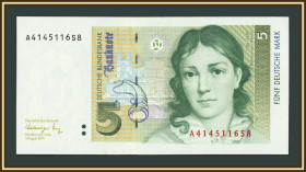 Німеччина Германия ^/--/^ Германия  (ФРГ) 5 марок 1991 P-37 UNC ^_^^^ Німеччина (ФРН) 5 марок 1991 P-37 UNC - фото фото фото