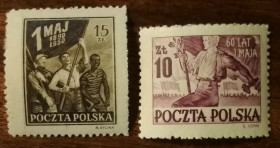 Польща Польша ^/--/^ Польша 60-летие Дня труда 1950 ^_^^^ Польща 60-річчя Дня праці 1950 - фото фото фото