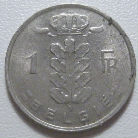 Бельгія Бельгия ^/--/^ Бельгія 1 франк 1977 року Belgie 42683 ^_^^^ Бельгия 1 франк 1977 года Belgie 42683 - фото фото фото