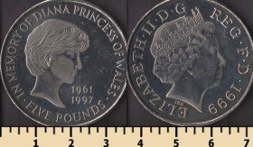 Єлизавета II (після ) Елизавета II (после ) ^/--/^ Великобритания 5 фунтов 1999 ^_^^^ Велика Британія 5 фунтів 1999 - фото фото фото