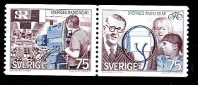 Скандинавія Скандинавия ^/--/^ Швеция  1974 г  MNH - личности -  б/з стороны - сцепка ^_^^^ Швеція 1974 MNH - особистості - б/з боку - зчіпка - фото фото фото