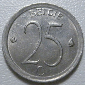 Бельгія Бельгия ^/--/^ Бельгія 25 сантимів 1966 року Belgie 42293 ^_^^^ Бельгия 25 сантимов 1966 года Belgie 42293 - фото фото фото