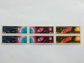 СРСР - СССР - ^/--/^ СССР 1963 г. ДЕНЬ КОСМОНАВТИКИ. 2756-2761 (2855-2860). СЦЕПКА, Чистые. (2) ^_^^^ СРСР 1963 р. День космонавтики. 2756-2761 (2855-2860). СЦЕПКА, чисті. (2) - фото фото фото