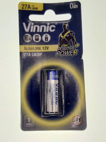 Ліхтарі, ліхтарики Фонари, фары ^/--/^ Батарейка Vinnic A /--/ 27 (L /--/ 828) 12 V 1 шт (BAT /--/ 017) - фото фото фото