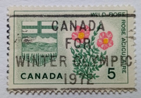 Північна Америка Северная Америка ^/--/^ Канада 1964 Дикая роза, гашеная ^_^^^ Канада 1964 Дика троянда, гашена - фото фото фото