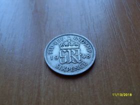 Георг VI (-) Георг VI (-) ^/--/^ 1948 Georgivs 6 Британские 6 пенсов ^_^^^ 1948 — Британські 6 пенсів - фото фото фото