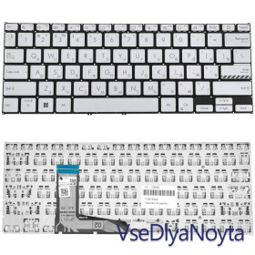 Клавіатури Клавиатуры ^/--/^ Клавиатура для ноутбука ASUS (X /--/ 1402, X /--/ 1403 series) rus, silver, без фрейма ^_^^^ Клавіатура для ноутбука ASUS (X /--/ 1402, X /--/ 1403 series) rus, silver, без фрейму - фото фото фото