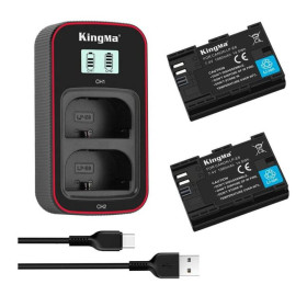 Акумулятори Аккумуляторы ^/--/^ 3-Pack KingMa Canon LP-E /--/ 6 (2 АКБ KingMa LP-E /--/ 6 и 1 ЗУ на две батареи) ^_^^^ 3-Pack KingMa Canon LP-E /--/ 6 (2 АКБ KingMa LP-E /--/ 6 і 1 ЗУ на дві батареї) - фото фото фото