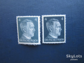 Третій Рейх (-) Третий Рейх (-) ^/--/^ 2 марки Німеччина Рейх 1941 стандарт Гітлер 4 пф різний колір одним лотом MNH ^_^^^ 2 марки Германия Рейх 1941 стандарт Гитлер 4 пф разный цвет одним лотом MNH - фото фото фото