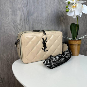Сумки Сумки ^/--/^ Якісна жіноча невелика сумка, клатч YSL чорна екошкіра, стильна сумка через плече Бежевий ^_^^^ Качественная женская небольшая сумка, клатч YSL черная экокожа, стильная сумка через плечо Бежевый - фото фото фото
