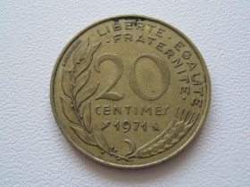 Франція Франция ^/--/^ Франция 20 сантимов 1971 года 24174 ^_^^^ Франція 20 сантимів 1971 24174 - фото фото фото