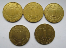 Пам'ятні і ювілейні Памятные и юбилейные ^/--/^ 1 гривня = 2005, 2006, 2010, 2011, 2012 р. = ВОЛОДИМИР ВЕЛИКИЙ = 5 монет + ^_^^^ 1 гривна = 2005, 2006, 2010, 2011, 2012 г. = Владимир Великий = 5 монет + - фото фото фото